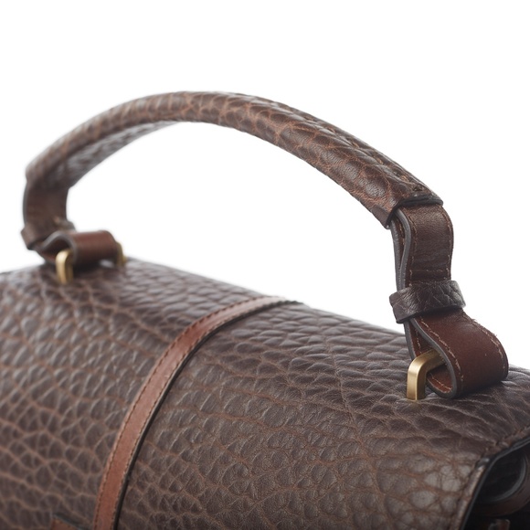 ❌ NWT Santoni Two-tone Brown Leather Handbag - Picture 6 of 15